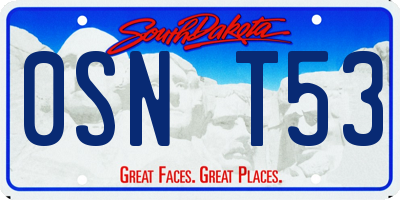 SD license plate 0SNT53