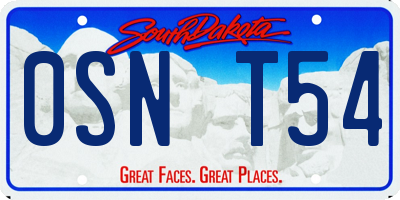 SD license plate 0SNT54