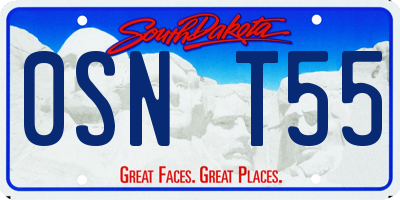 SD license plate 0SNT55