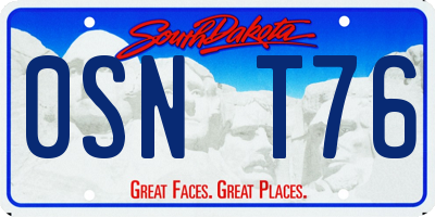 SD license plate 0SNT76