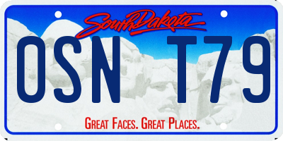 SD license plate 0SNT79