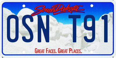 SD license plate 0SNT91