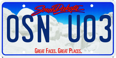 SD license plate 0SNU03