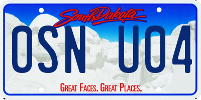 SD license plate 0SNU04
