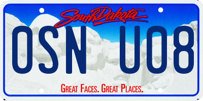SD license plate 0SNU08