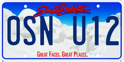 SD license plate 0SNU12