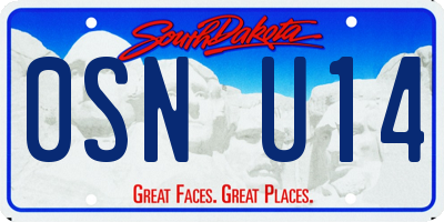 SD license plate 0SNU14
