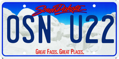 SD license plate 0SNU22