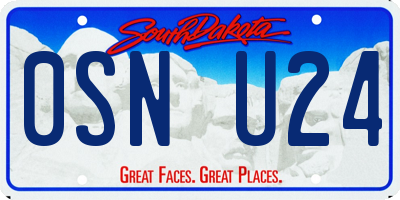 SD license plate 0SNU24