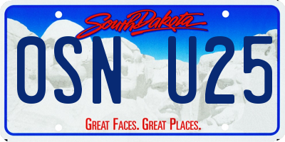 SD license plate 0SNU25