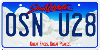 SD license plate 0SNU28