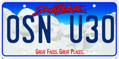SD license plate 0SNU30