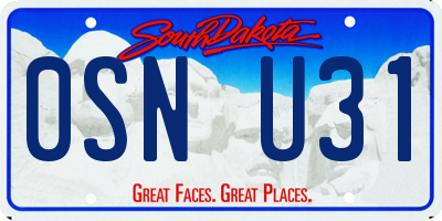 SD license plate 0SNU31