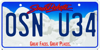 SD license plate 0SNU34