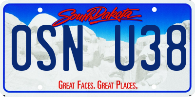 SD license plate 0SNU38
