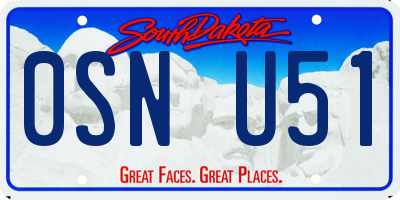 SD license plate 0SNU51