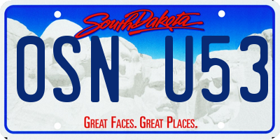 SD license plate 0SNU53