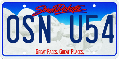 SD license plate 0SNU54