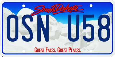 SD license plate 0SNU58