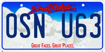 SD license plate 0SNU63