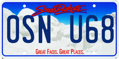 SD license plate 0SNU68