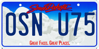 SD license plate 0SNU75