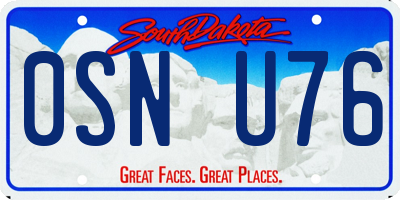 SD license plate 0SNU76