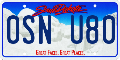 SD license plate 0SNU80