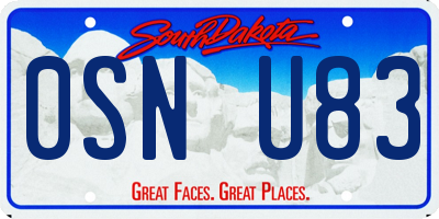 SD license plate 0SNU83