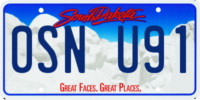 SD license plate 0SNU91