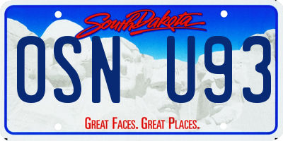 SD license plate 0SNU93