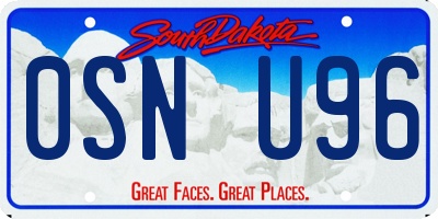SD license plate 0SNU96
