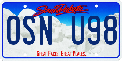 SD license plate 0SNU98