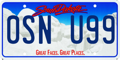 SD license plate 0SNU99