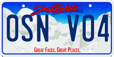 SD license plate 0SNV04