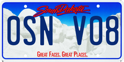 SD license plate 0SNV08