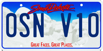 SD license plate 0SNV10