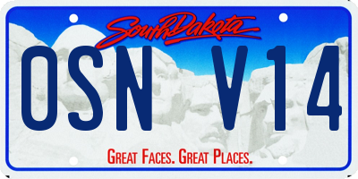 SD license plate 0SNV14