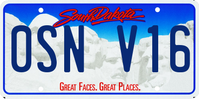 SD license plate 0SNV16