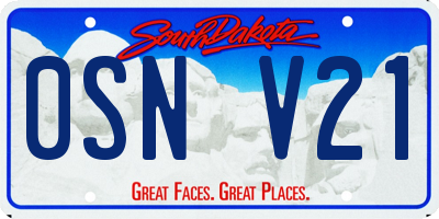 SD license plate 0SNV21