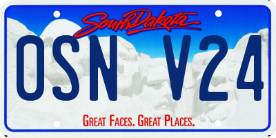 SD license plate 0SNV24