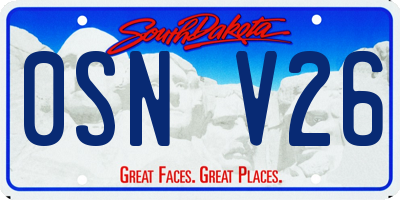 SD license plate 0SNV26
