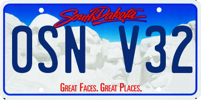 SD license plate 0SNV32