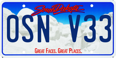 SD license plate 0SNV33