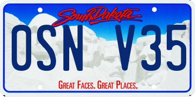 SD license plate 0SNV35