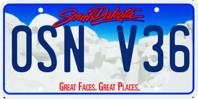 SD license plate 0SNV36