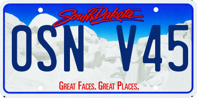 SD license plate 0SNV45