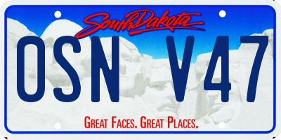 SD license plate 0SNV47