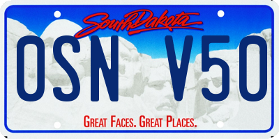SD license plate 0SNV50