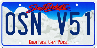 SD license plate 0SNV51